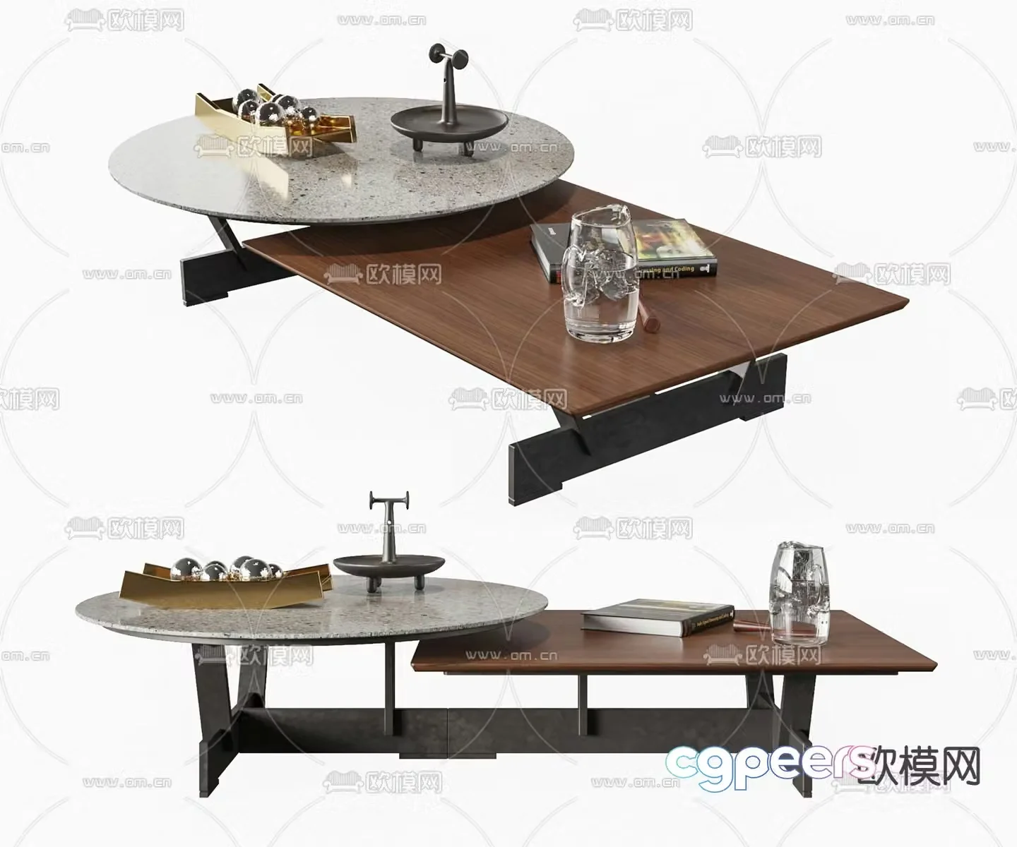 Cassina marble coffee table 3d model