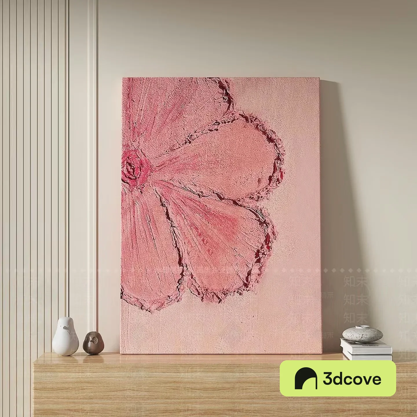 Abstract Pink Flower Painting