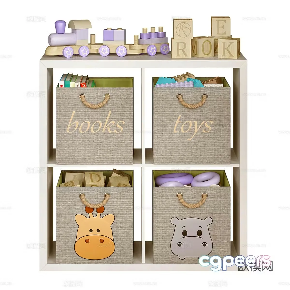 Modern children’s storage box 3d model