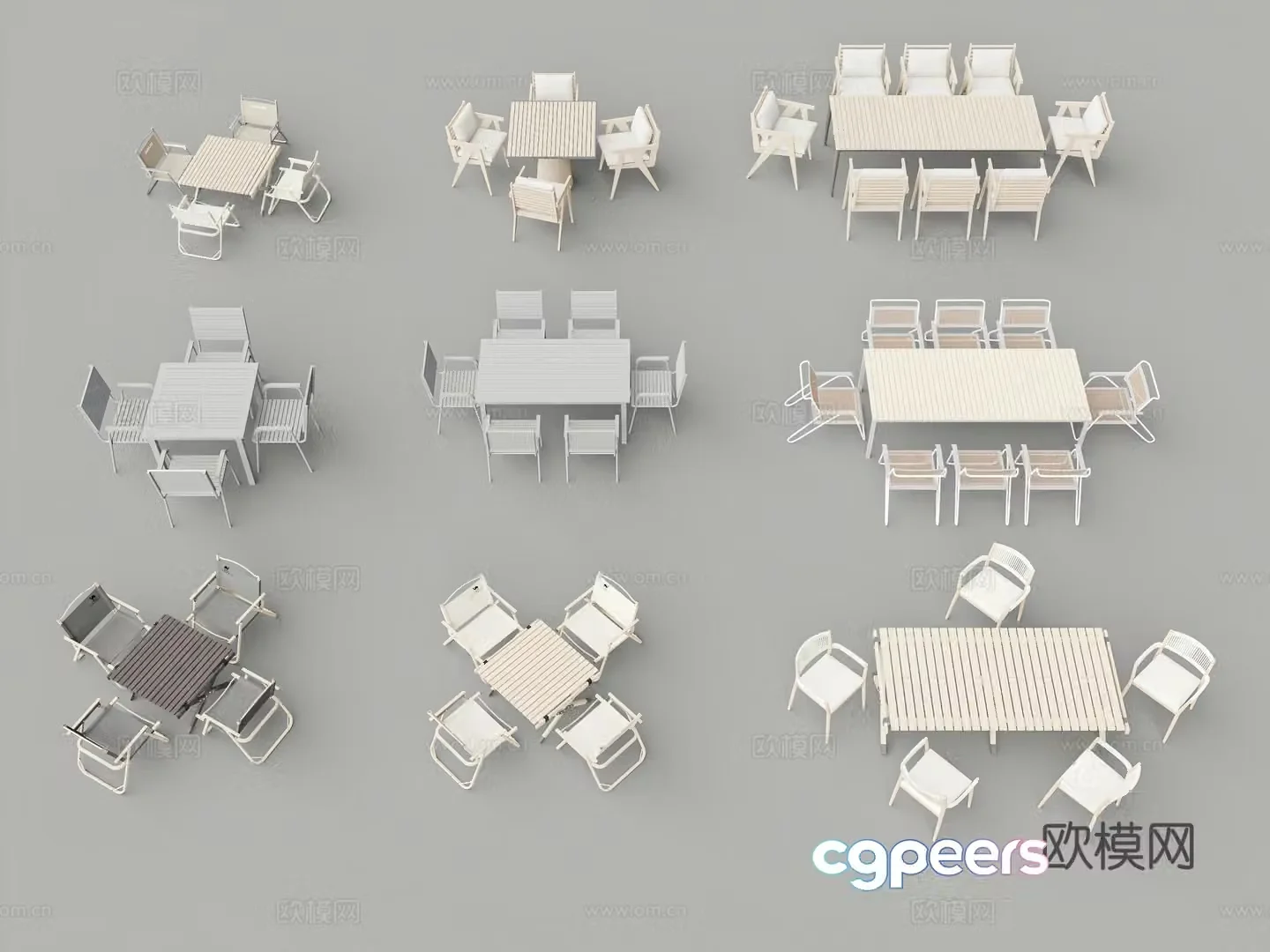 Wasabi outdoor table and chairs outdoor leisure table and chairs parasol outdoor table and chairs outdoor chairs leisure chairs 3D model