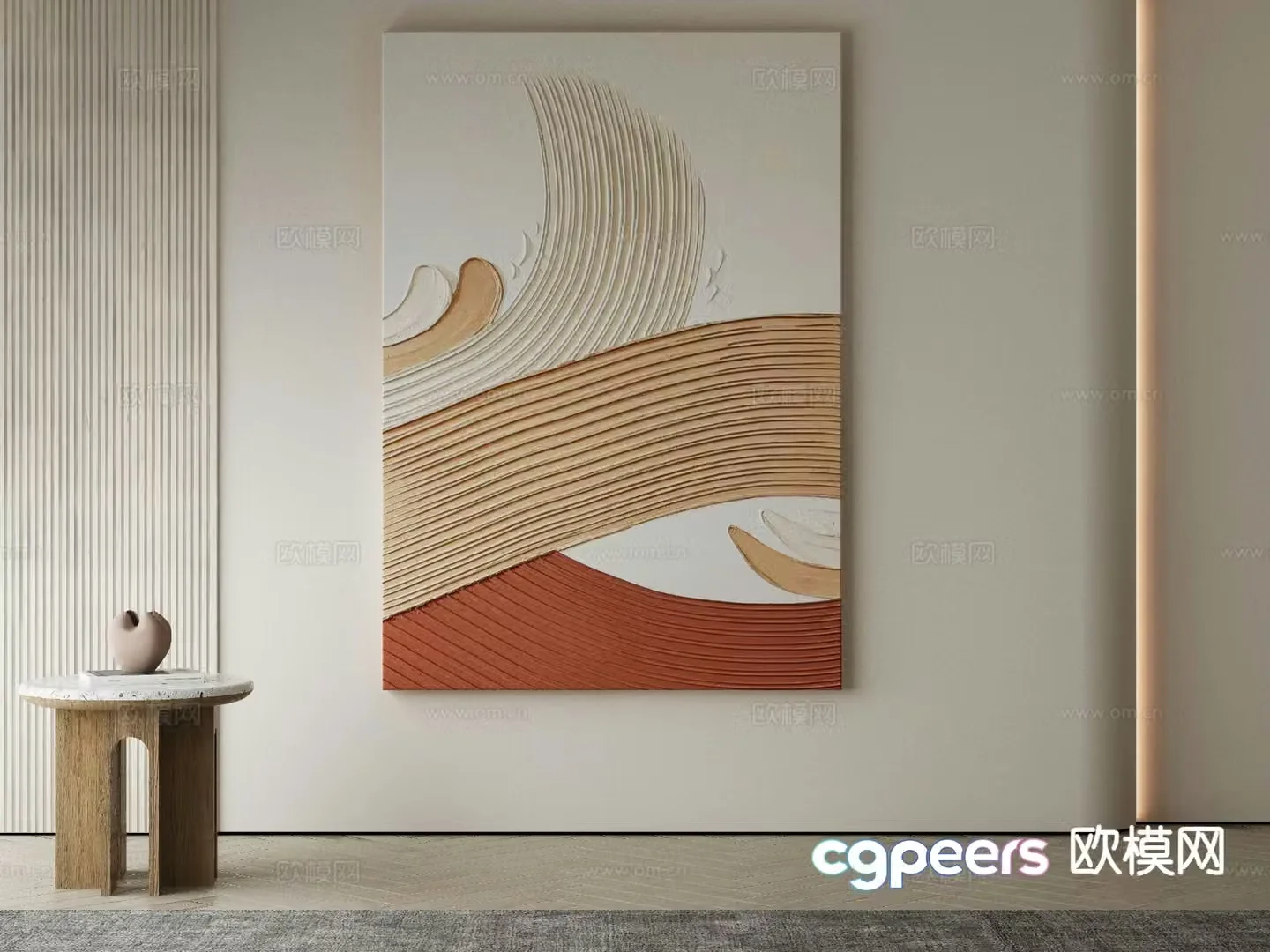 Modern decorative painting texture painting abstract painting 3d model
