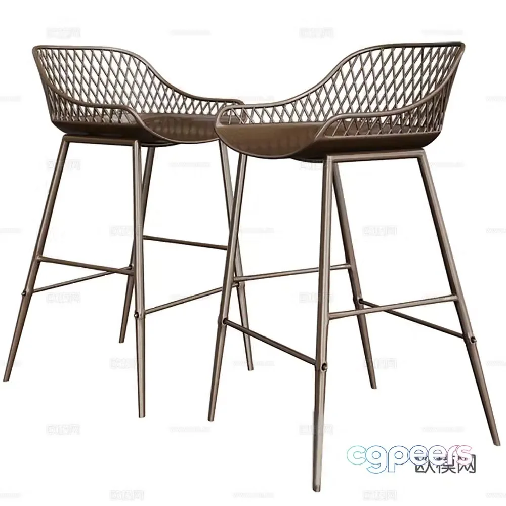 Modern metal chair chair chair bar 3D model