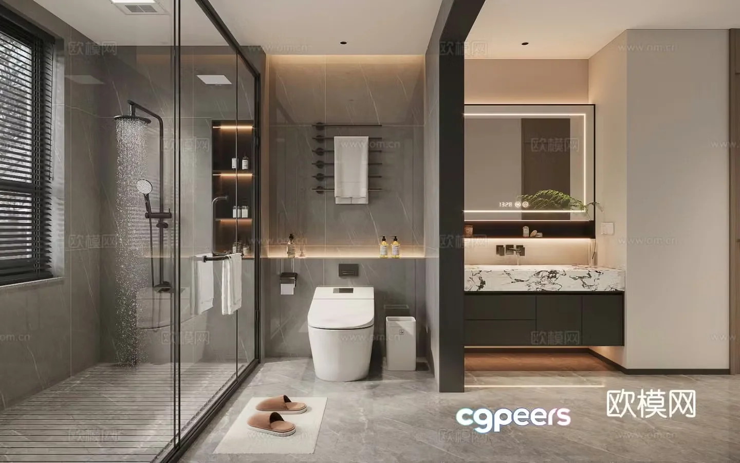 Modern bathroom bathroom 3d model