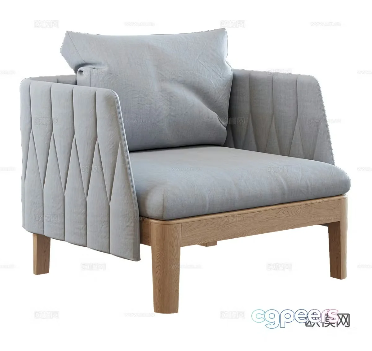 Fabric single sofa Fabric single chair Fabric sofa chair Fabric leisure chair Outdoor small sofa 3D model