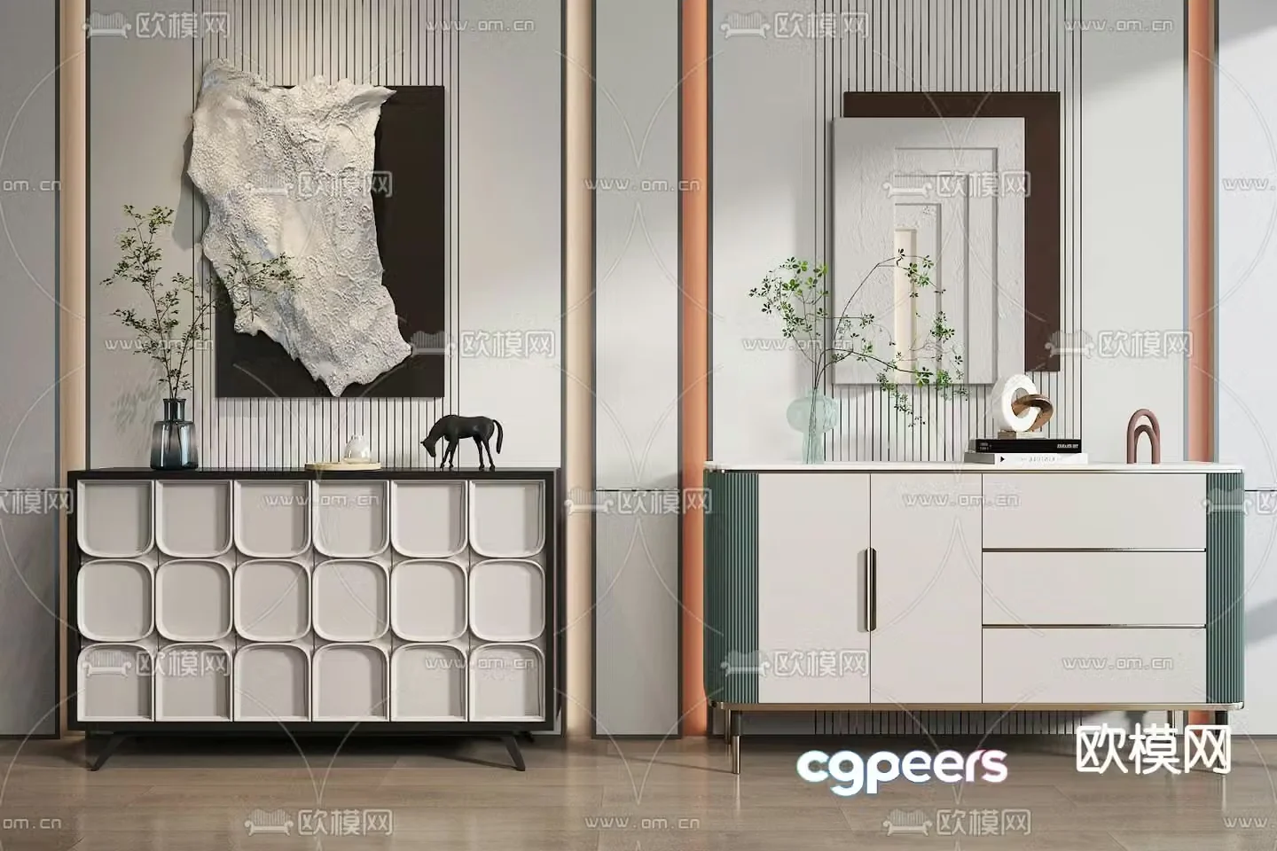 Modern entryway cabinet 3d model
