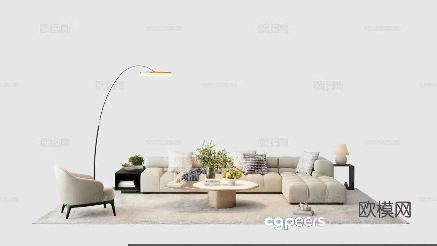 Modern sectional sofa 3d model