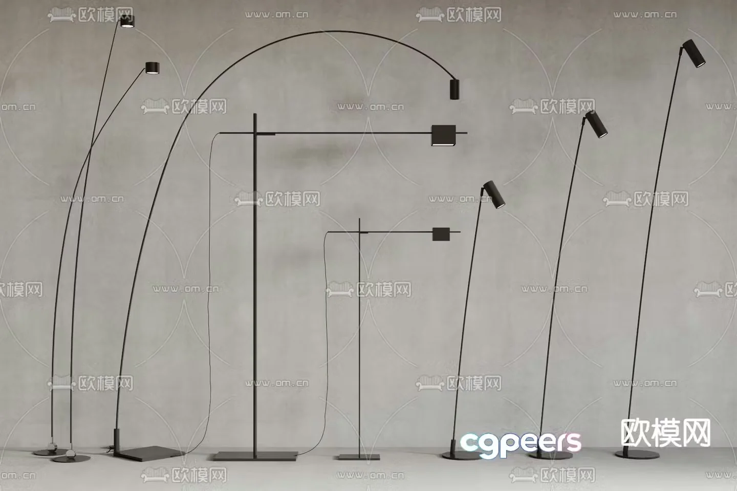 Floor lamp fishing lamp 3d model