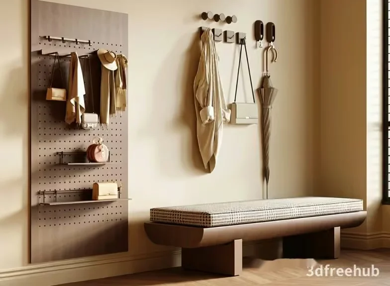A Modern Bench With A Cushion 3D Model – 22891 – VRAY Render
