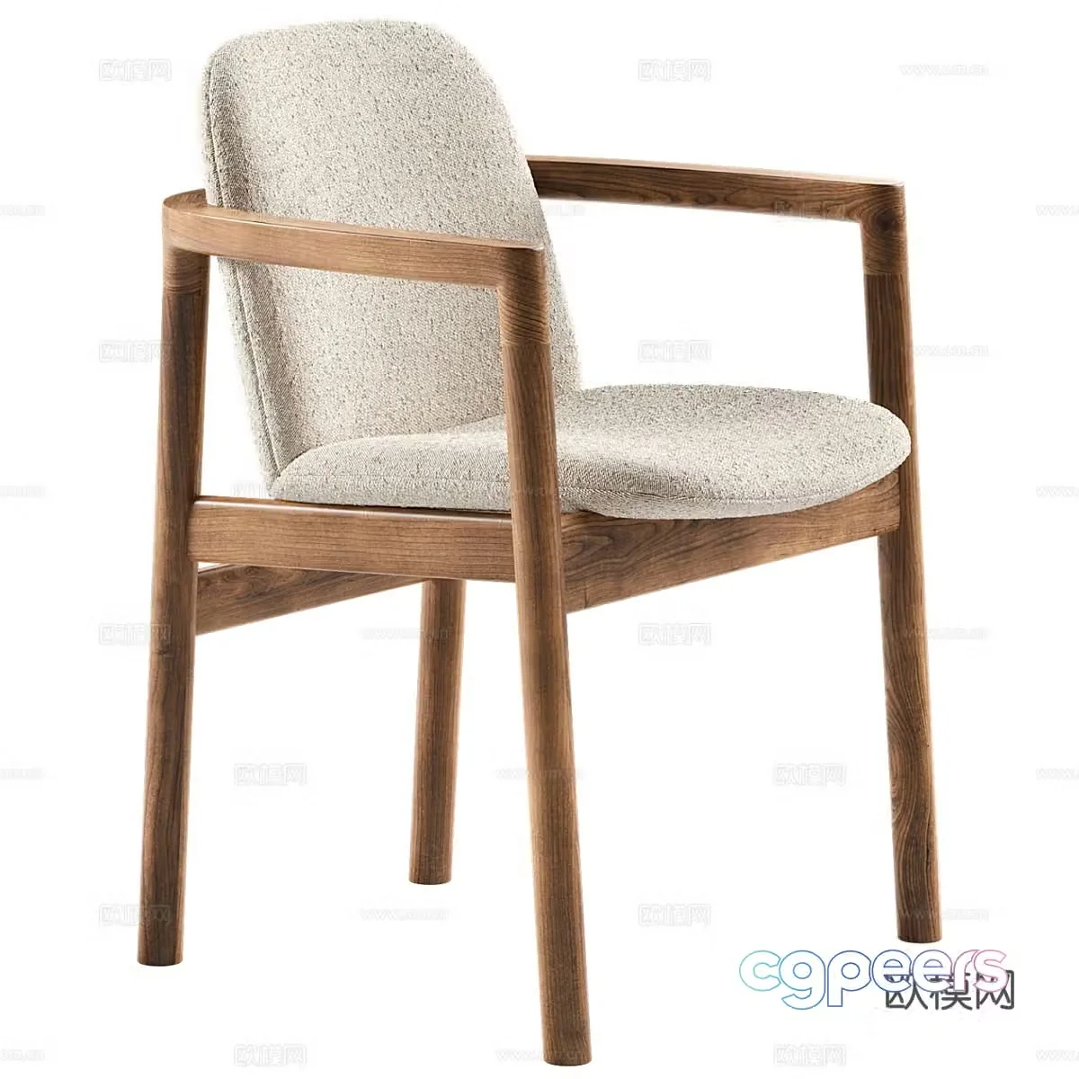 New Chinese wooden dining chair 3D model