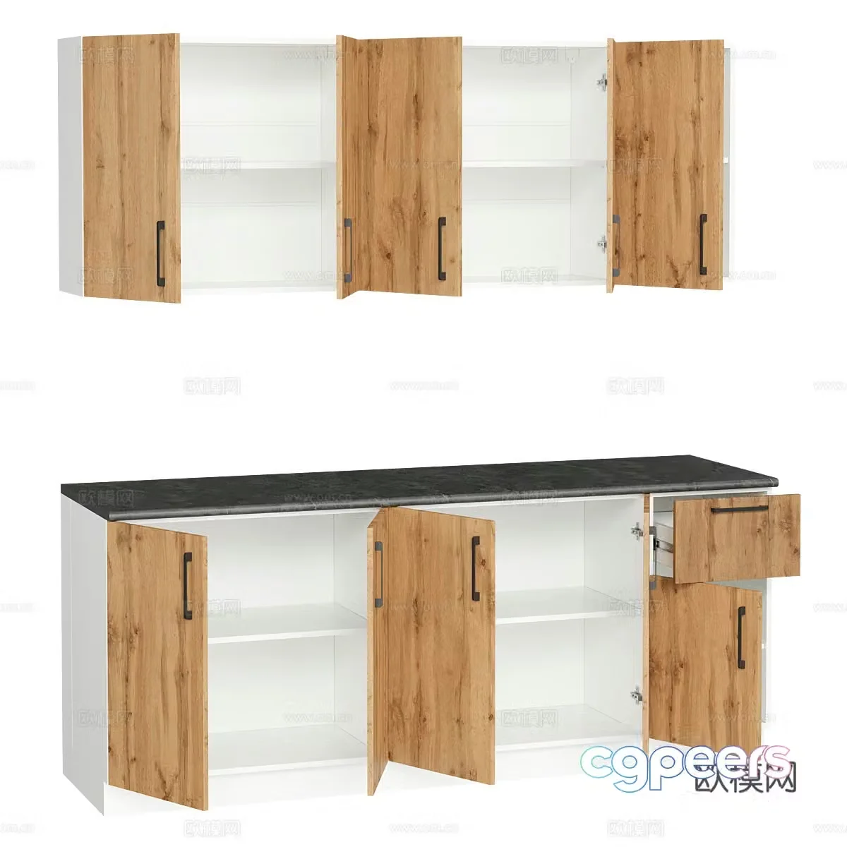 Nordic simple storage cabinet storage cabinet simple storage cabinet decorative storage cabinet 3d model