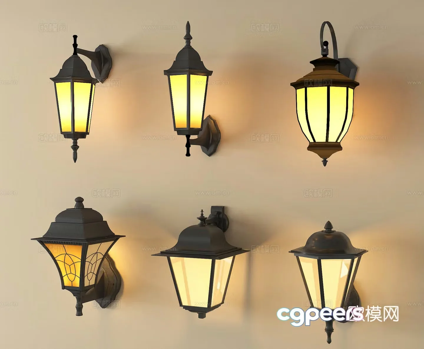 European style wall lamp courtyard wall lamp outdoor wall lamp 3d model