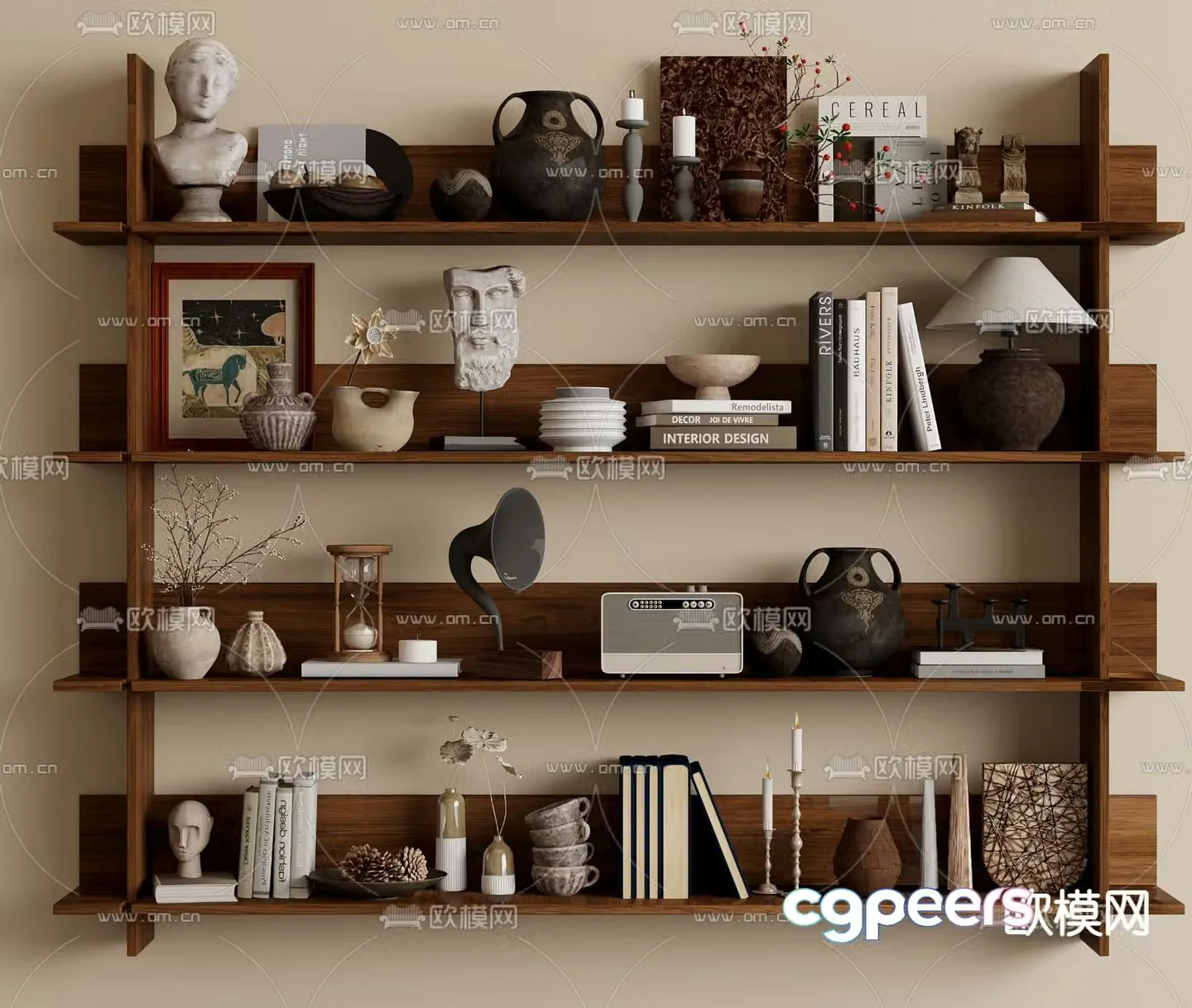 Middle-aged ornaments ornaments gypsum sculptures books 3d model