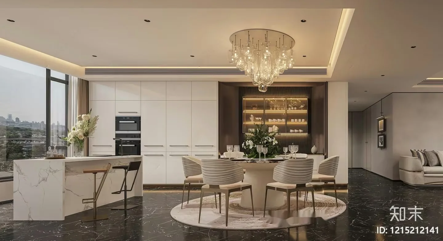 Modern Dining Room 3D Model – 21914 – VRAY Render