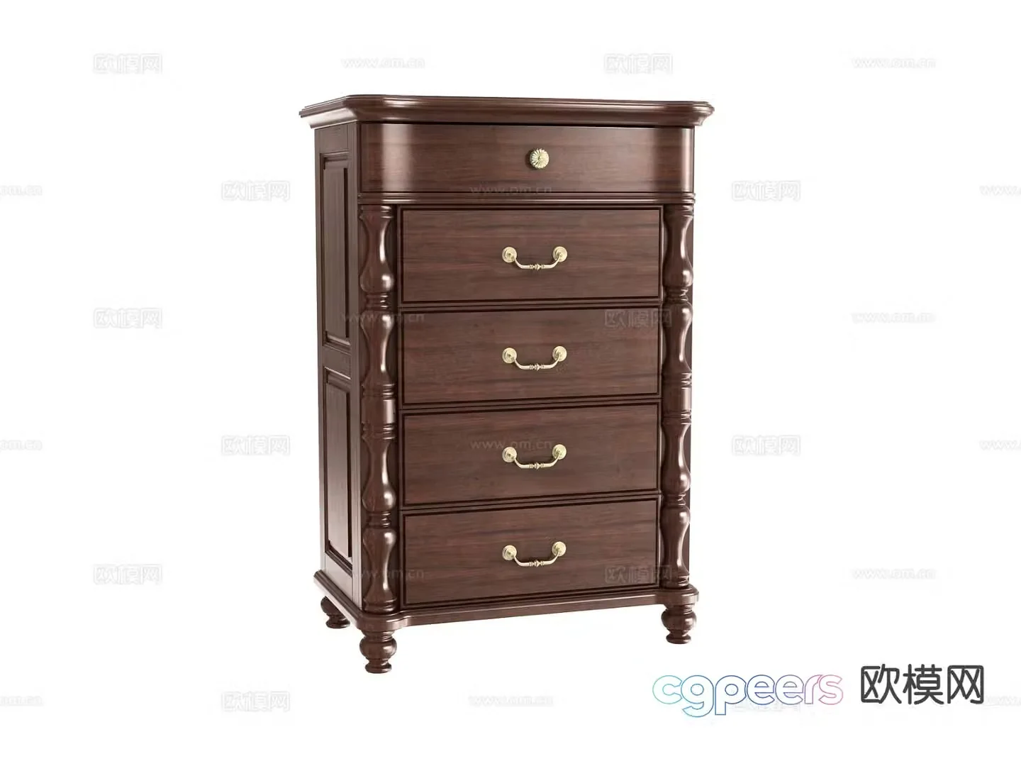 American chest of drawers 3D model