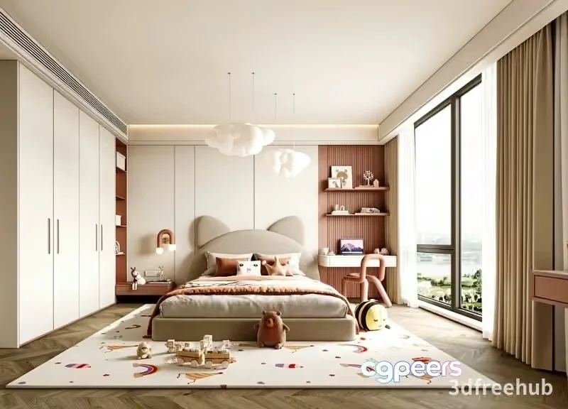 Cozy Kids Bedroom 3D Model – 20560 – VRAY Render