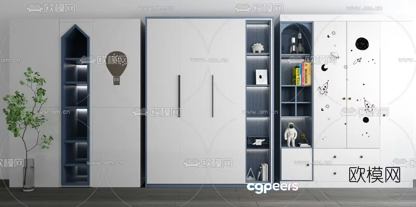 Modern children’s wardrobe 3d model