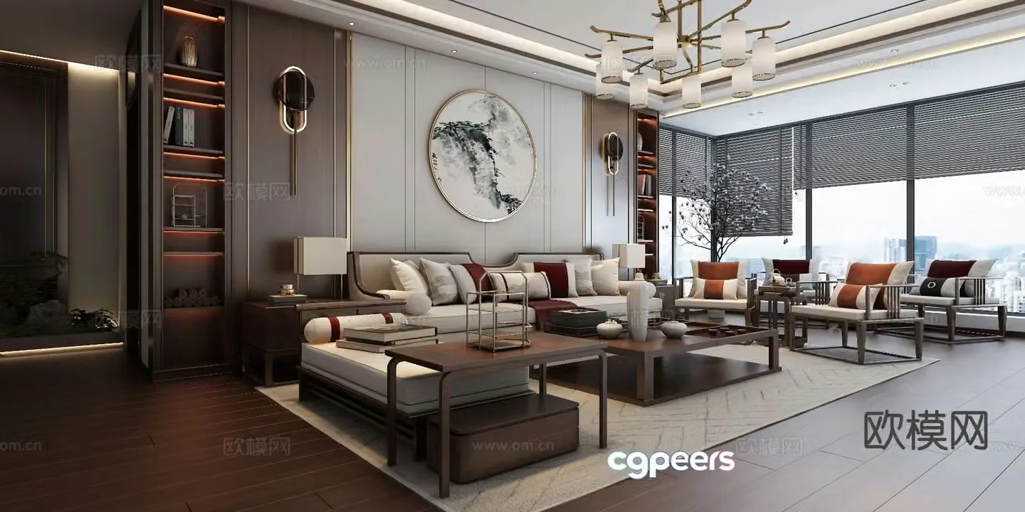 New Chinese style living room 3d model