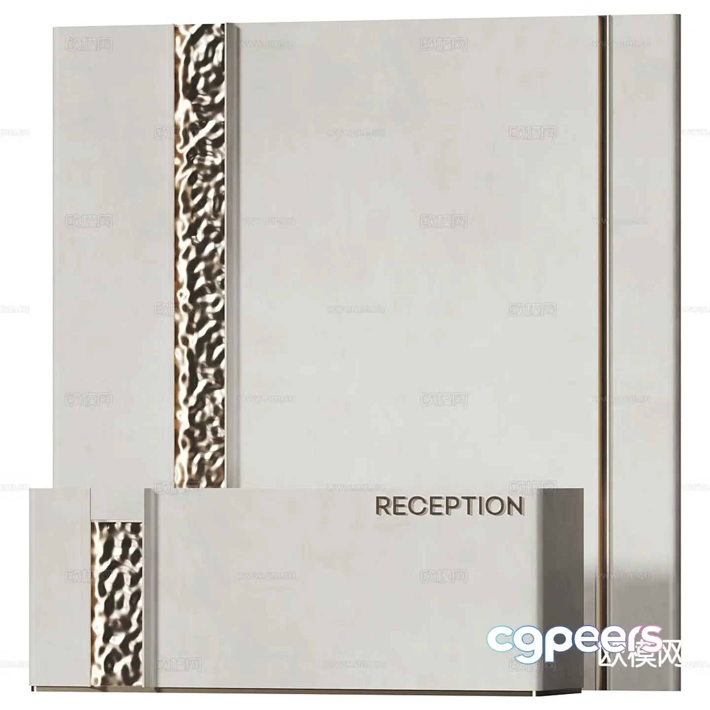 Modern office reception desk 3d model
