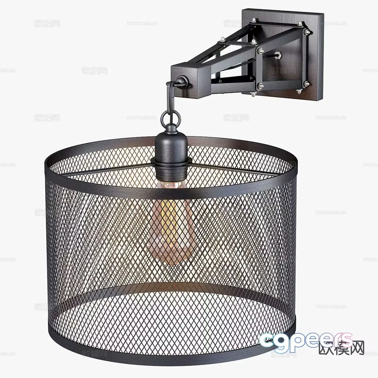Industrial style wall lamp 3d model