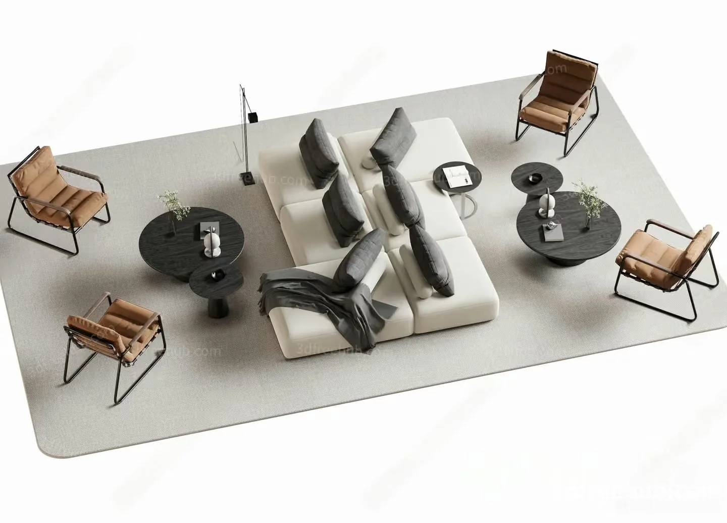 Modern Living Room 3D Model – 7841 – VRAY Render