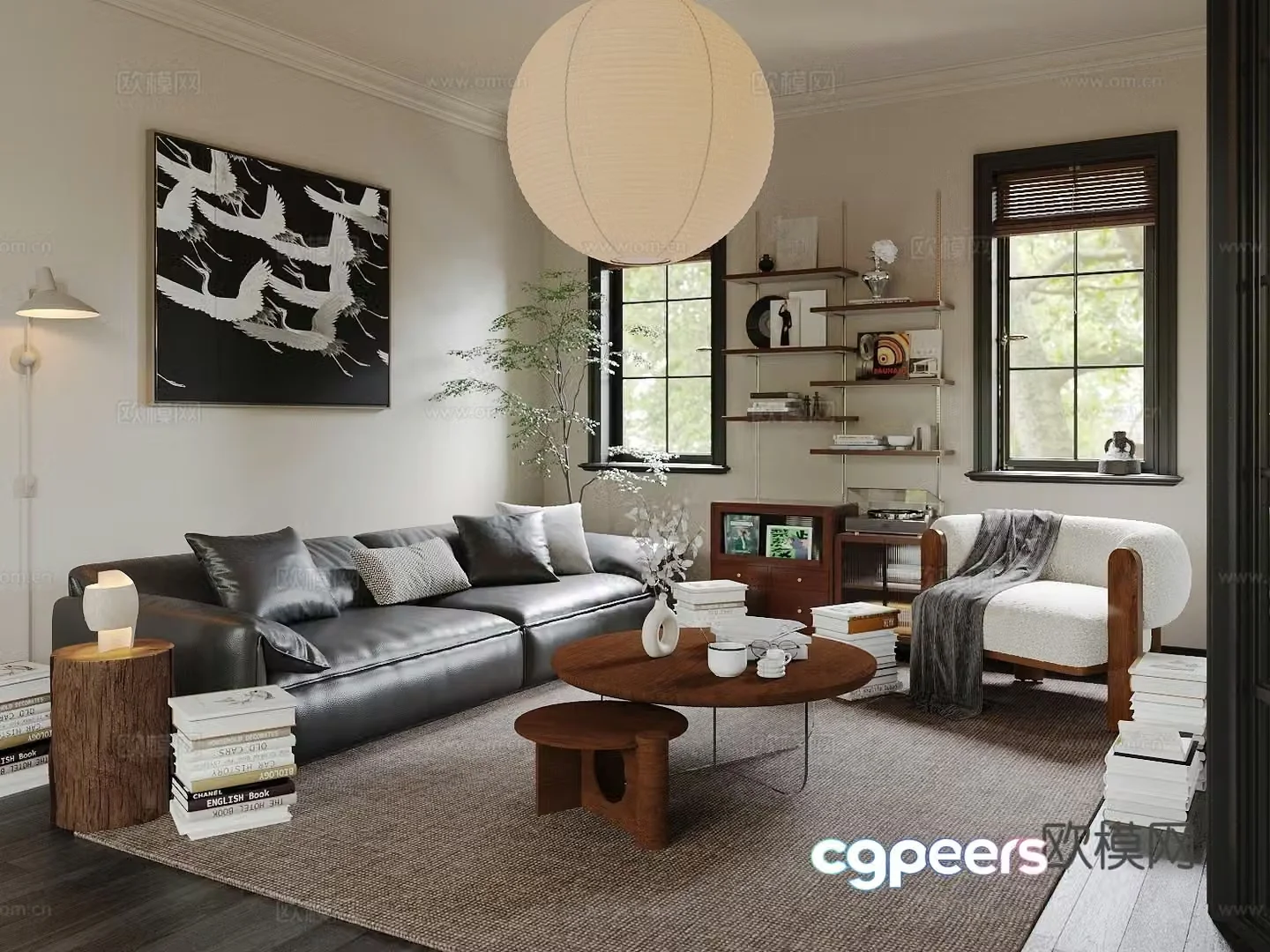 Middle-aged living room 3d model