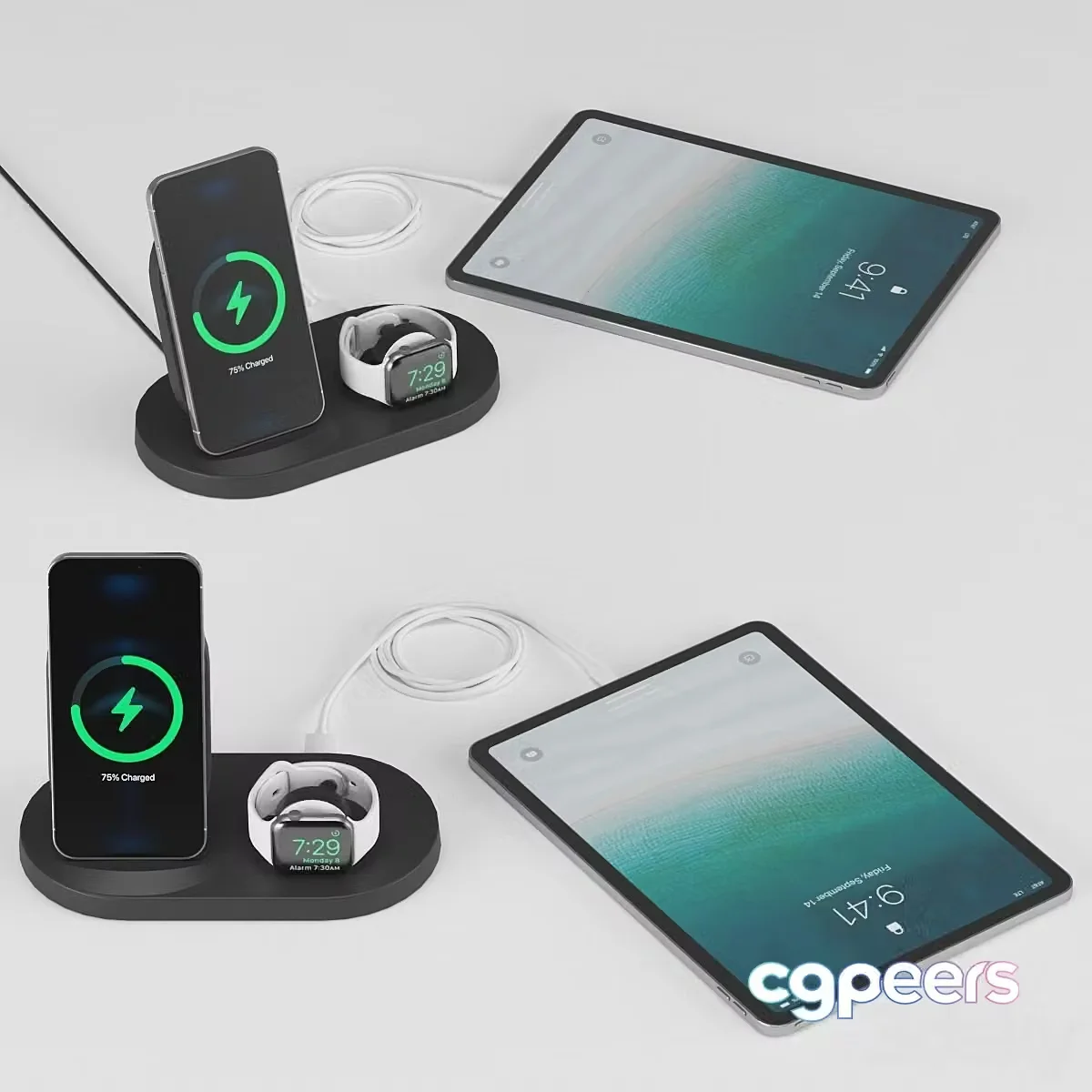 3ds Max Free – BOOST↑UP™ Wireless Charging Dock for iPhone + Apple Watch + USB-A port iPad
