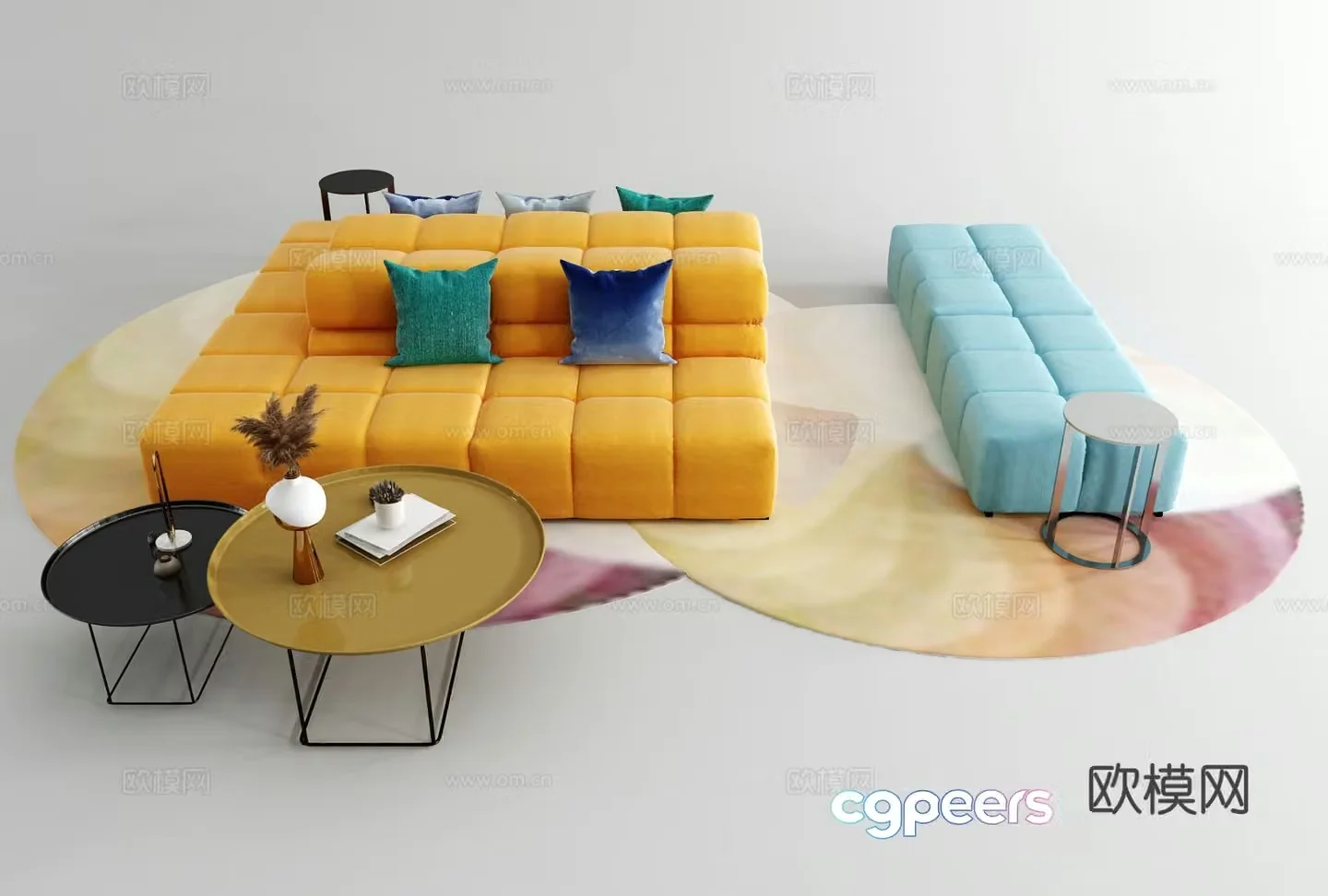 Modern lobby sofa 3d model