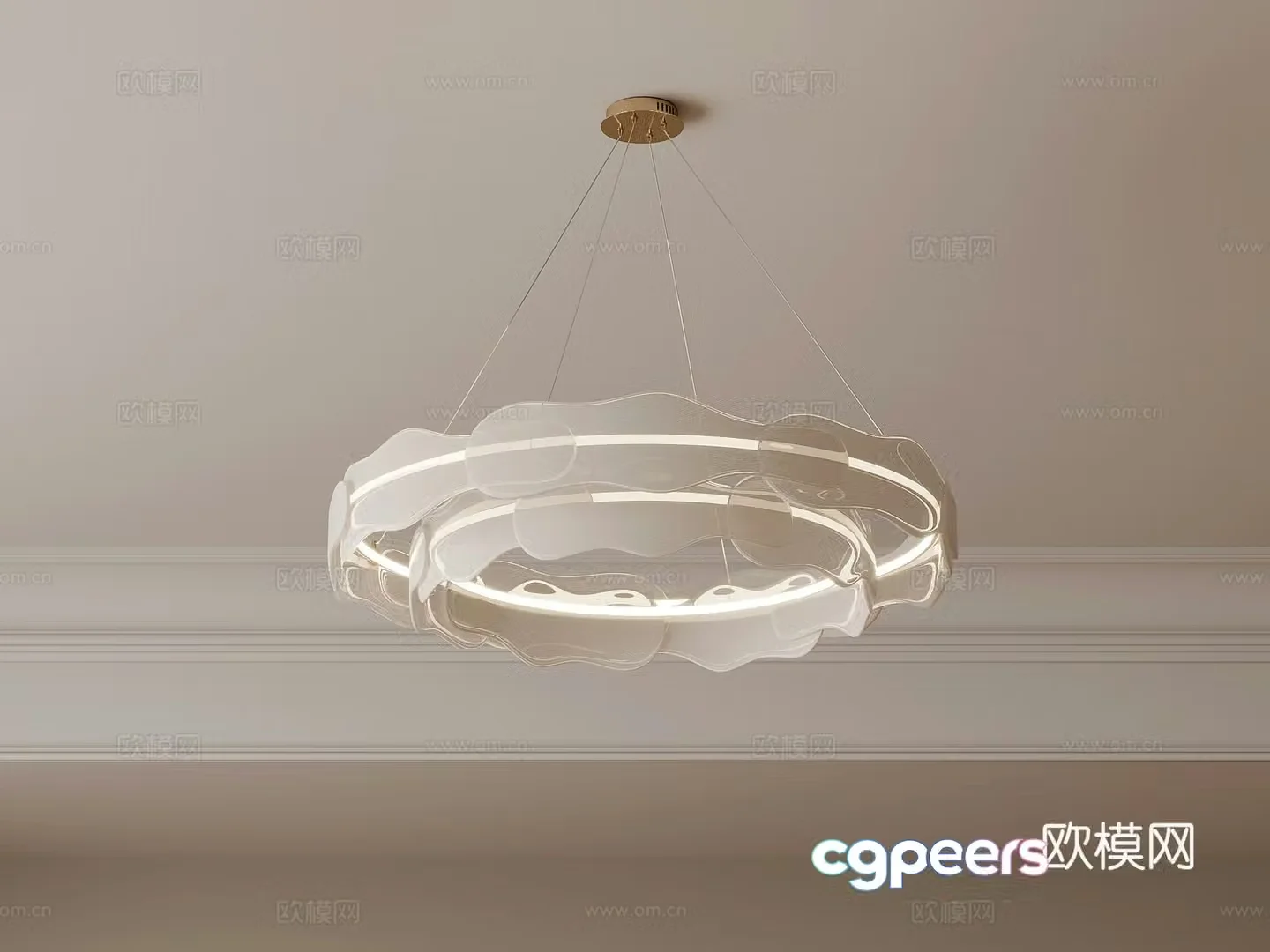 Chandelier Modern Cream Style Chandelier Living Room Chandelier 3D Model
