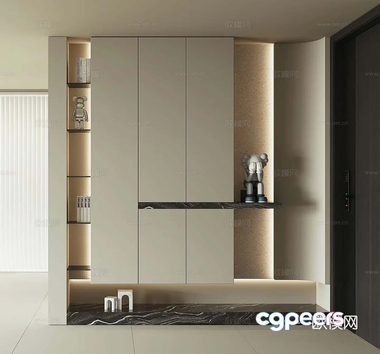 Modern entrance entrance door cabinet 3D model