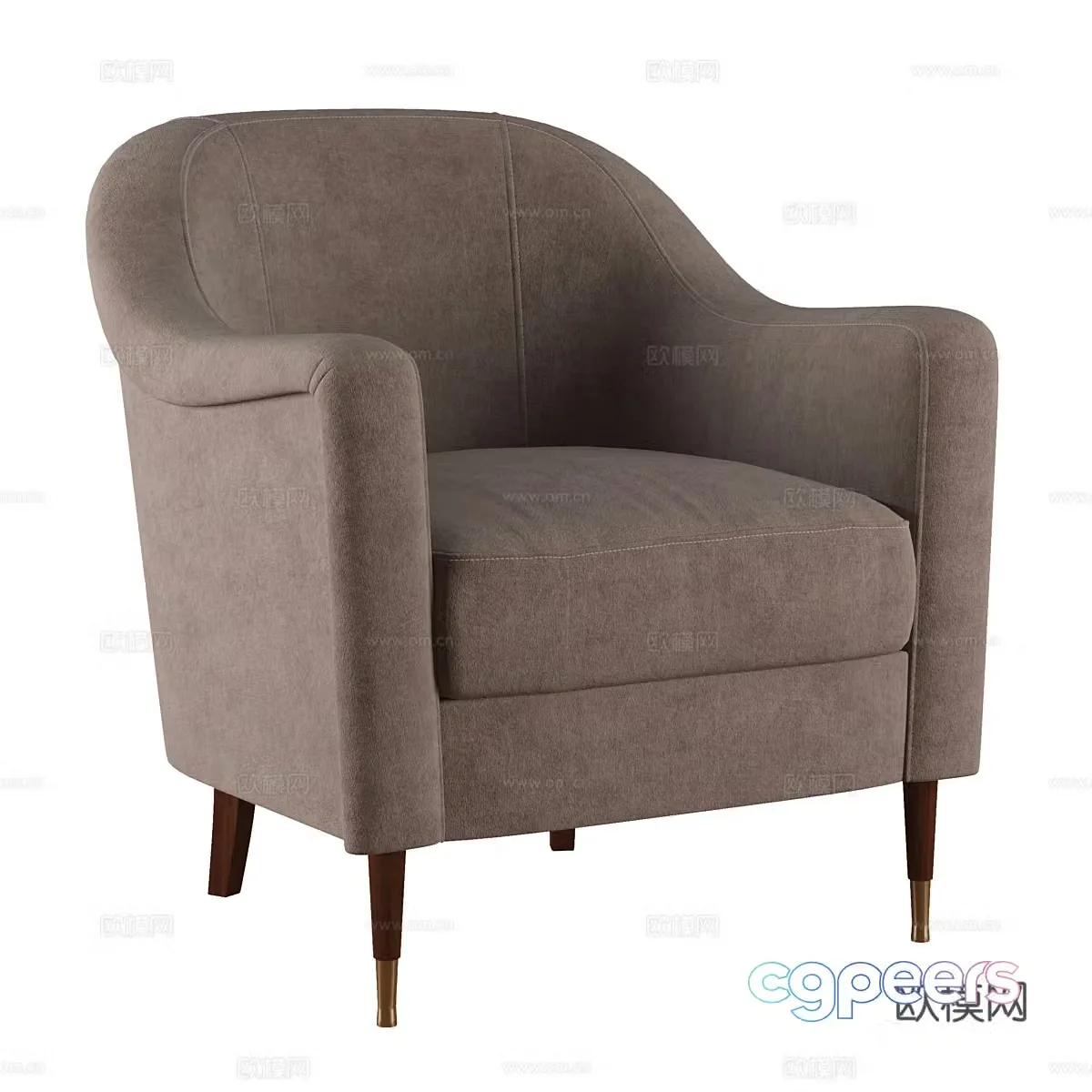 American simple fabric armchair 3d model