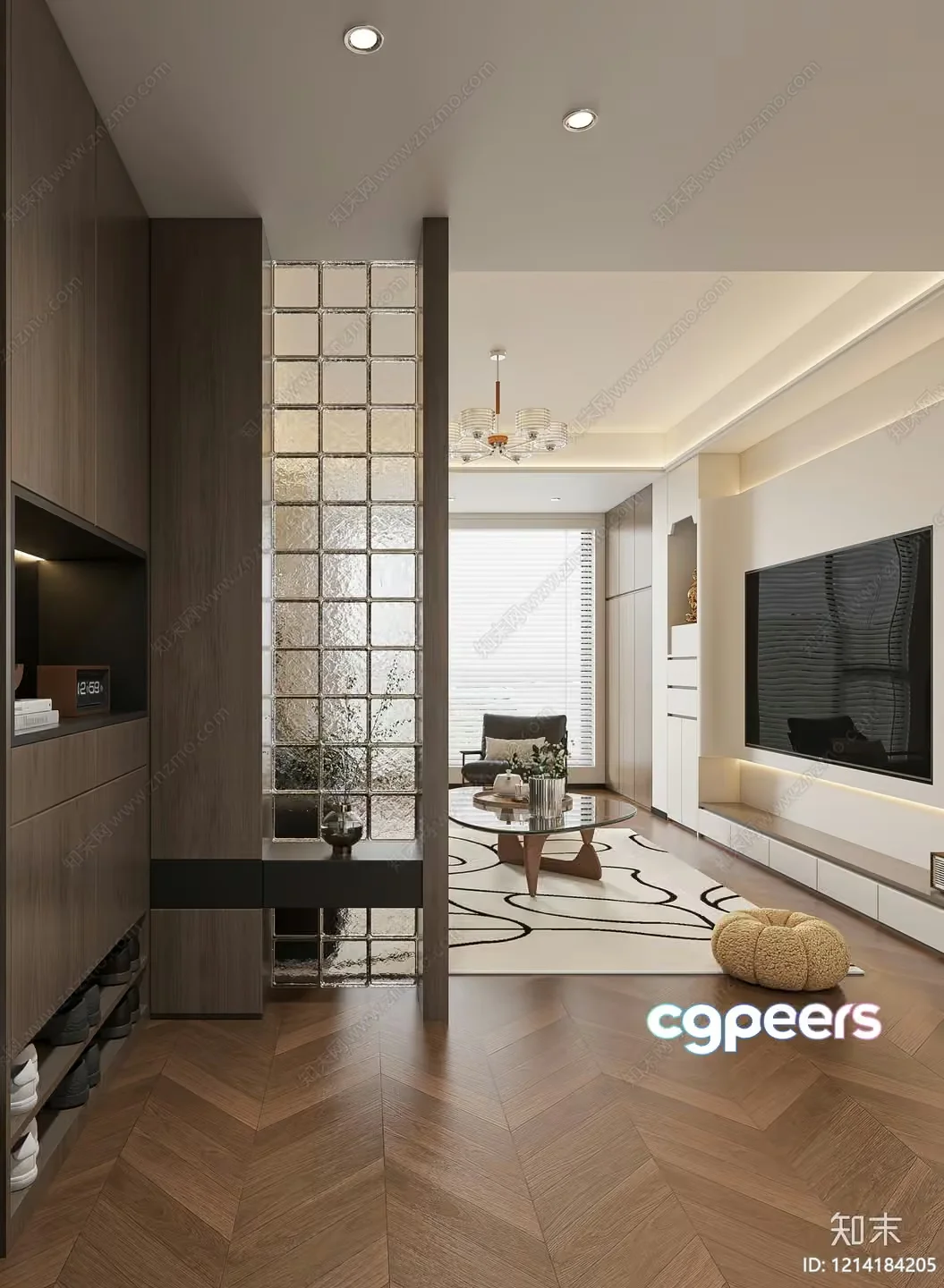 Modern Living Room 3D Model – 11085 – VRAY Render