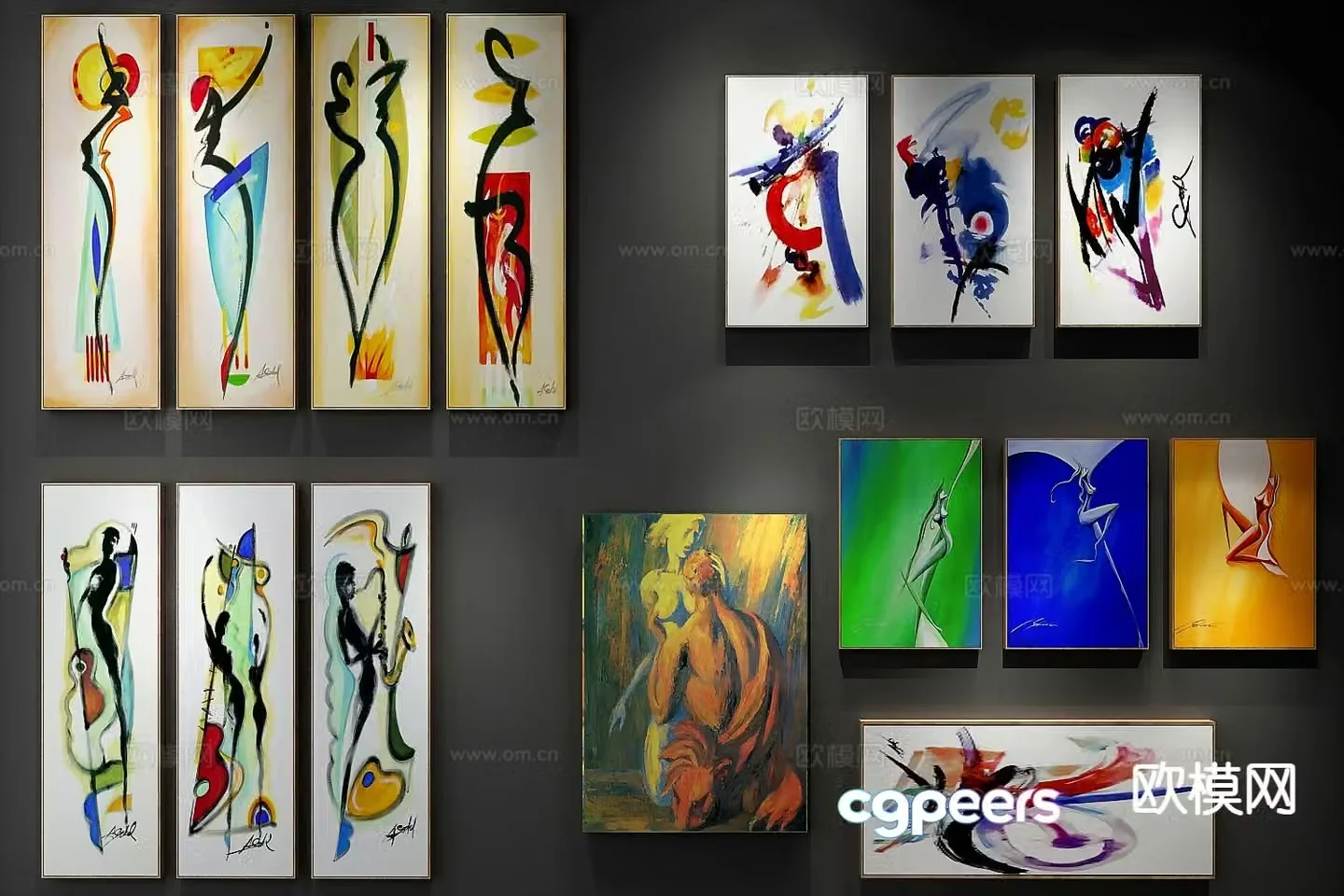 Decorative painting oil painting art painting hanging painting 3d model