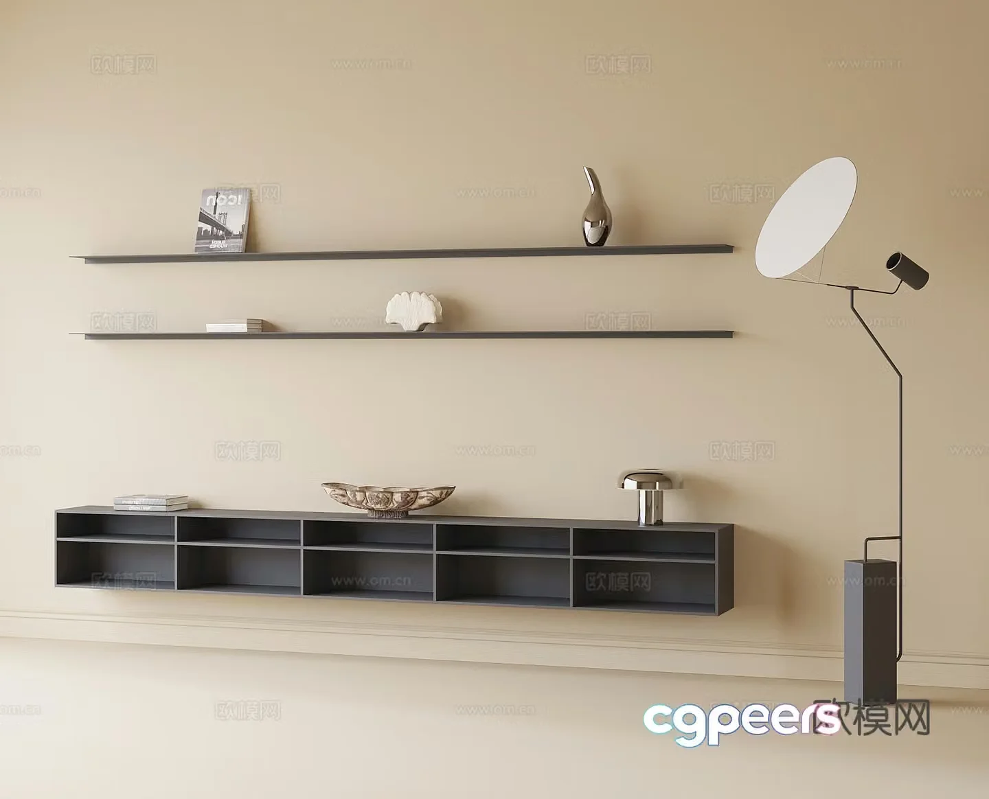 Modern decorative frame floor lamp 3d model