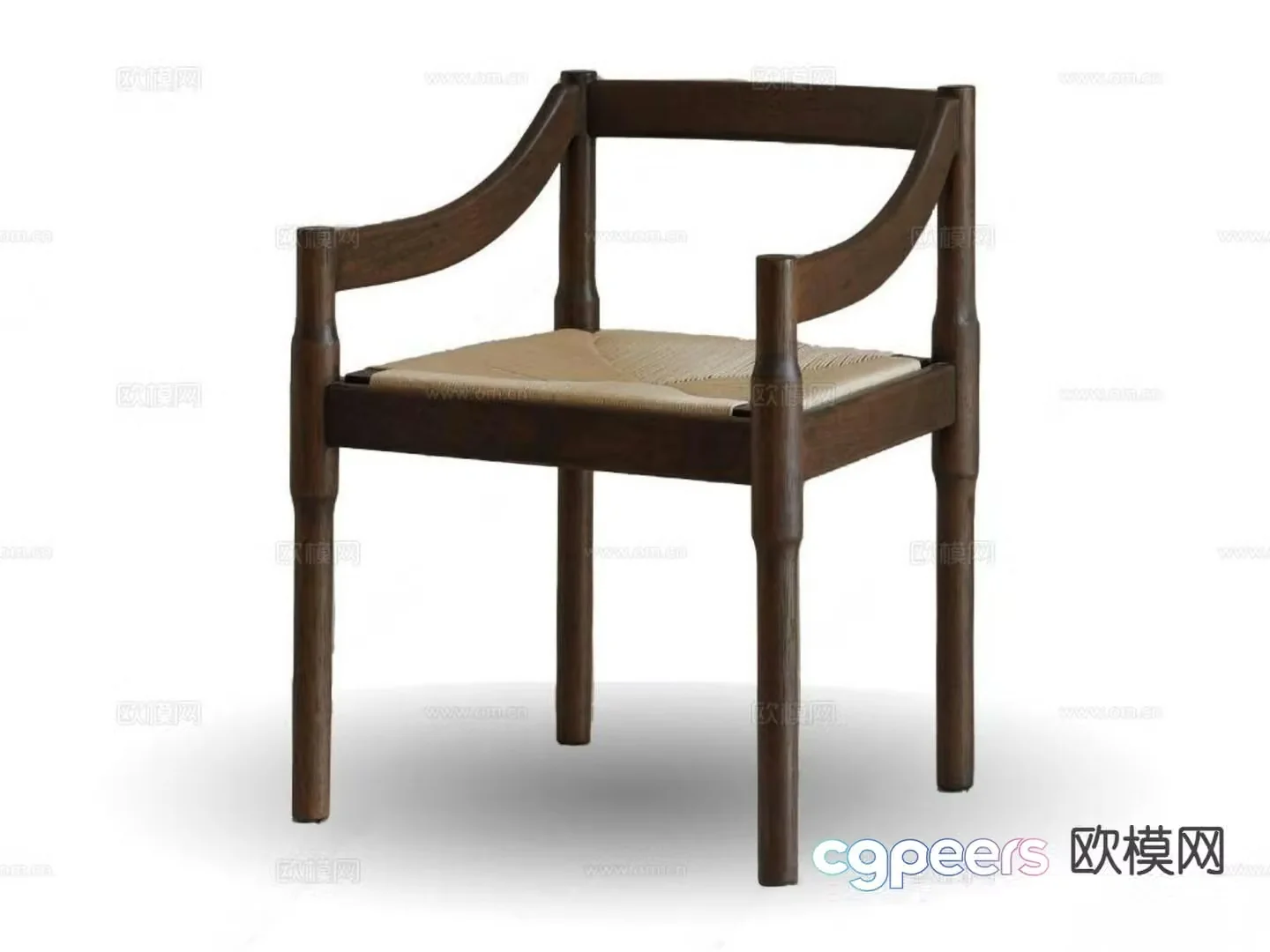 Wabi-sabi chair single chair dining chair 3d model