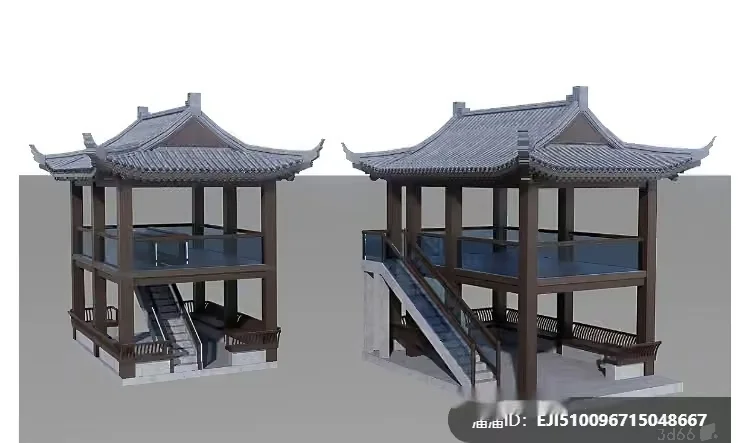 Traditional Chinese Building 3D Model – 957 – VRAY Render