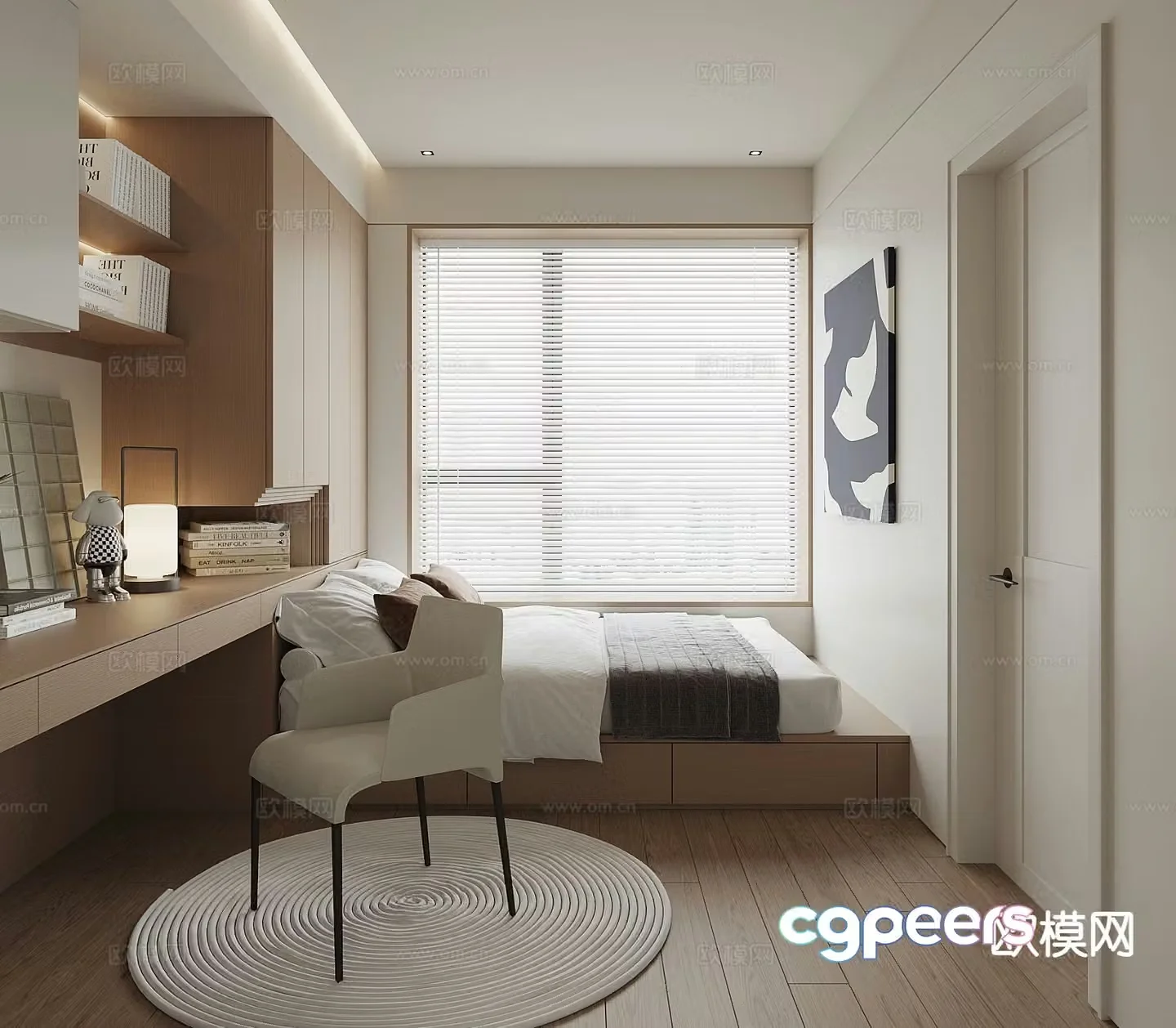 Modern tatami bedroom 3d model