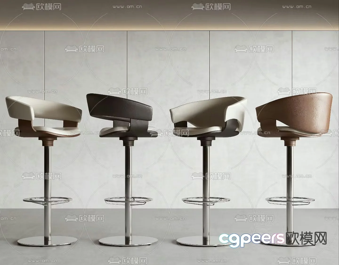 Modern bar chair high chair 3d model