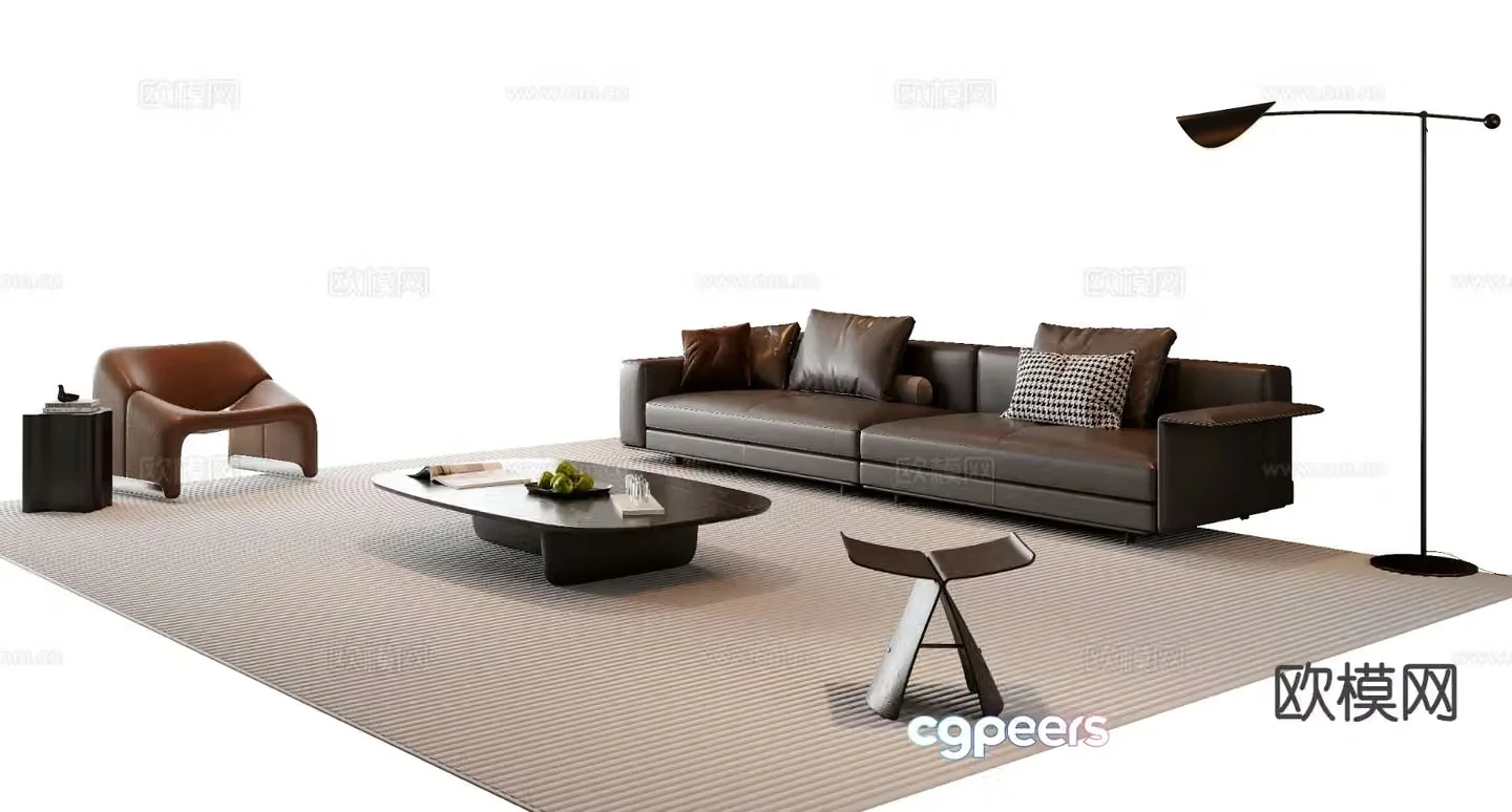 Italian sectional sofa 3d model