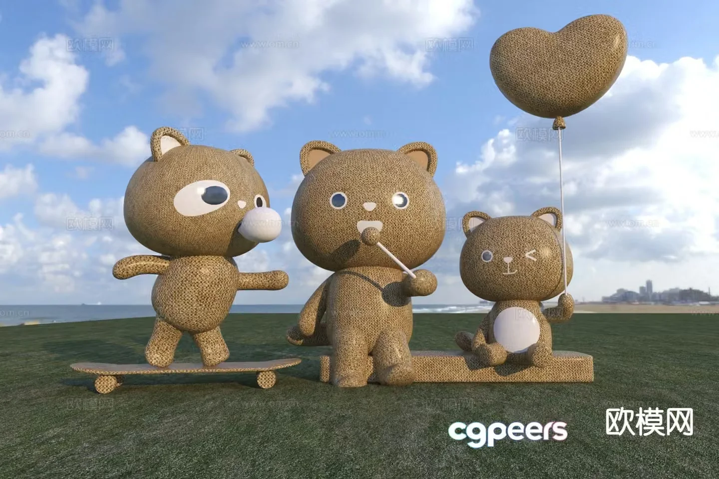 Modern outdoor installation cartoon scarecrow scarecrow sketch 3d model