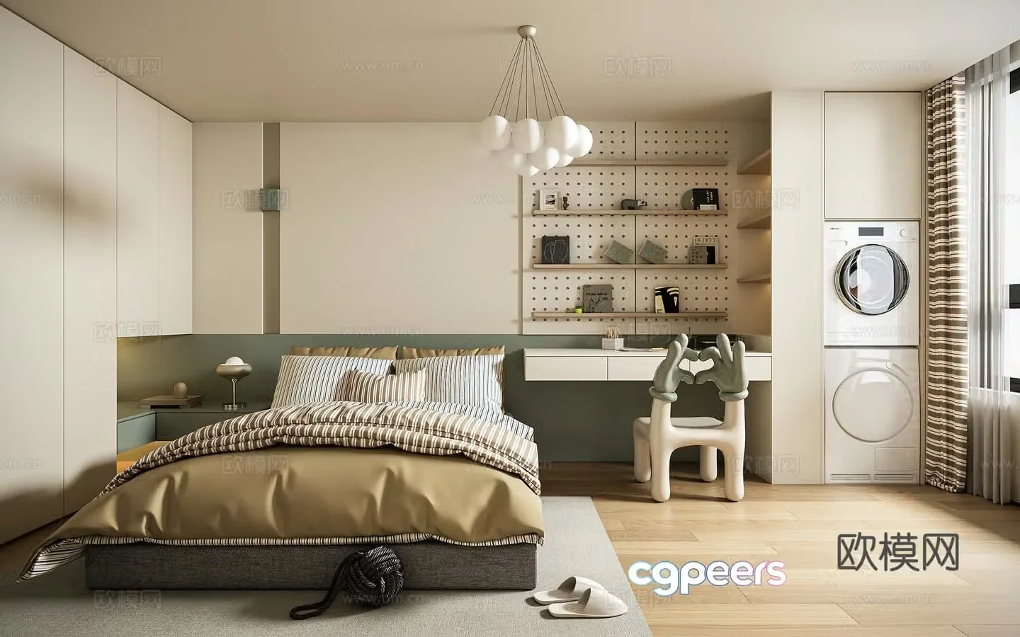 Modern minimalist children’s room boy’s room entertainment room 3d model
