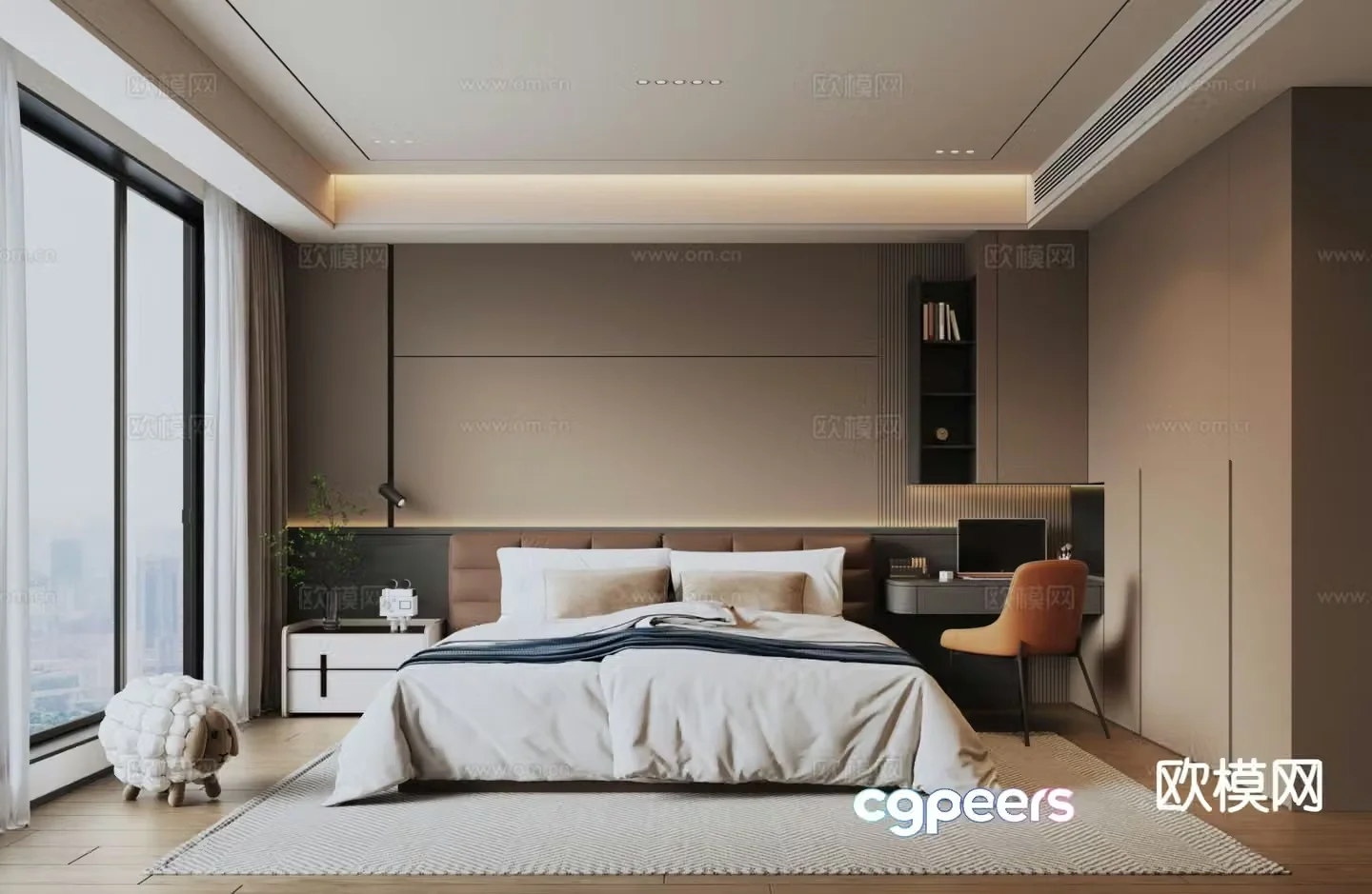 Italian style bedroom master bedroom 3d model