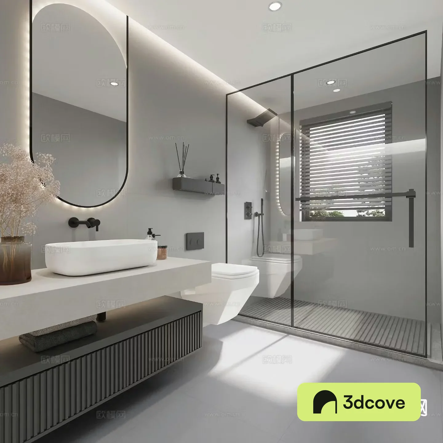 Premium gray bathroom