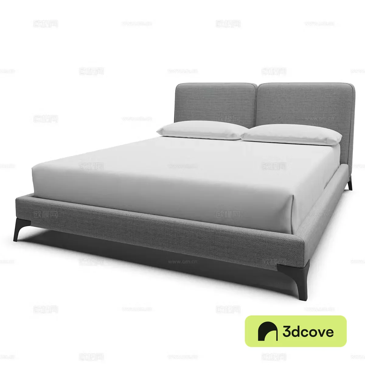 Modern simple double bed Simple bed Bedroom bed Pillow