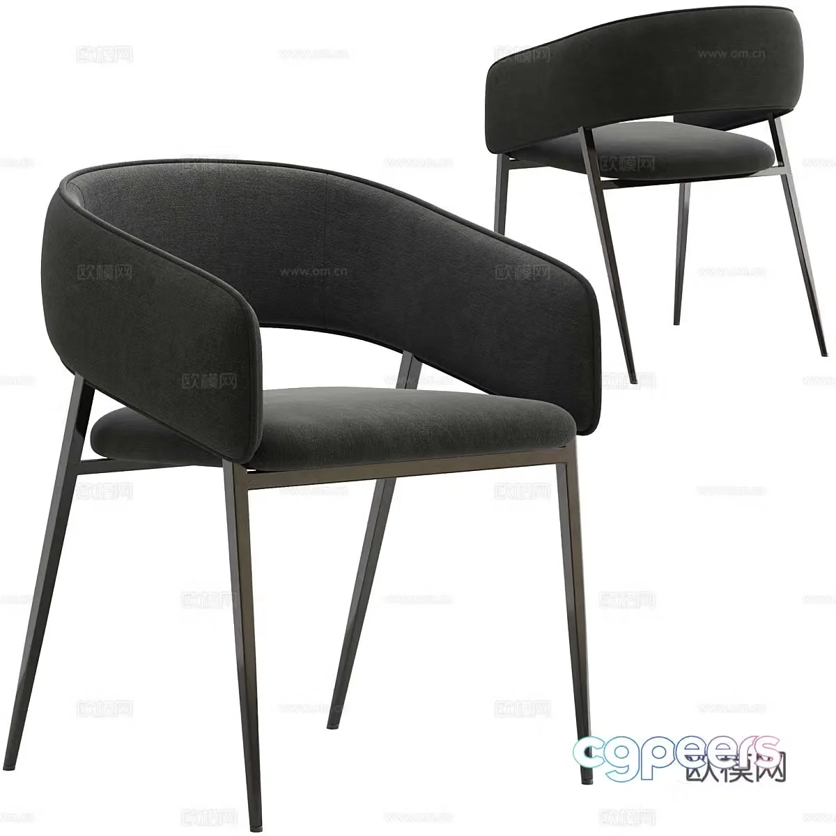 Modern Italian minimalist Globewest Eliza dining chair 3d model