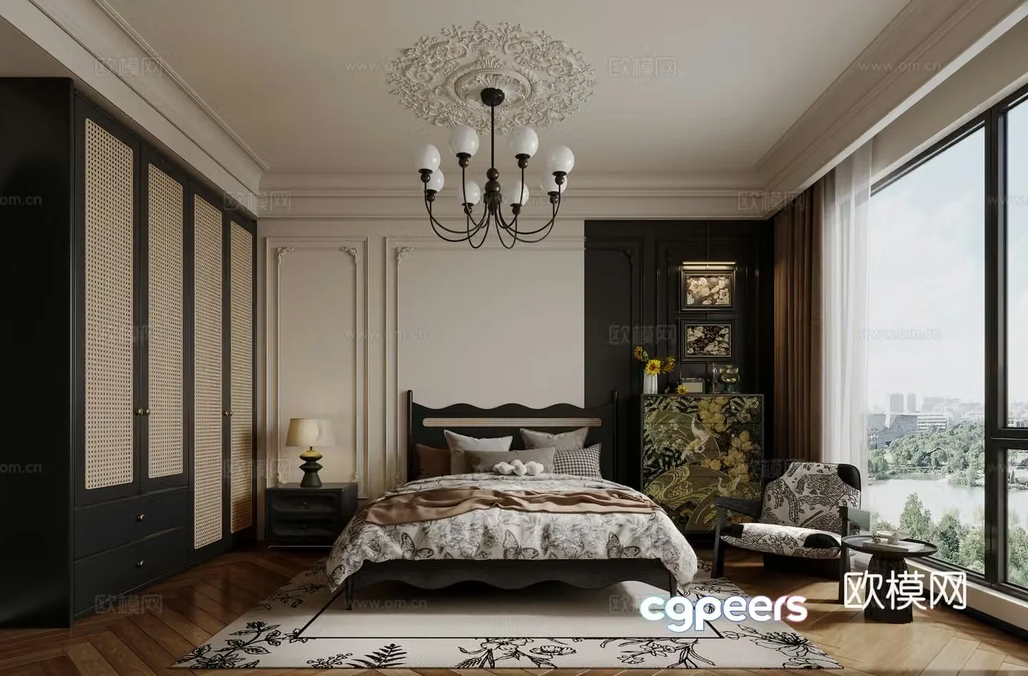 French medieval master bedroom 3d model