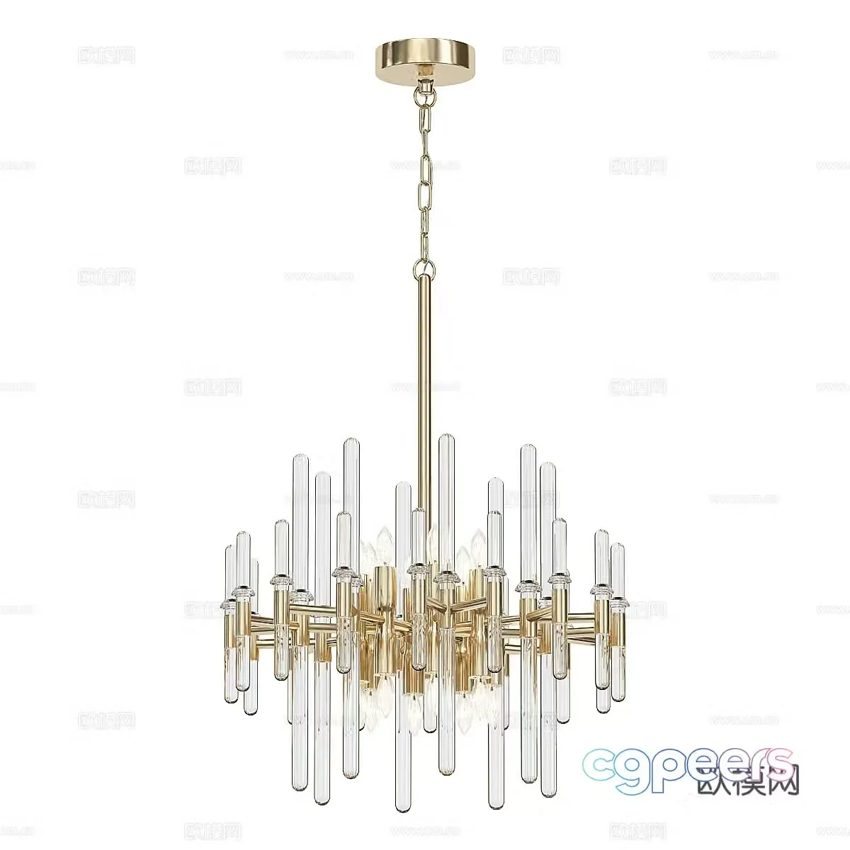 Modern light luxury decorative chandeliers 3d model