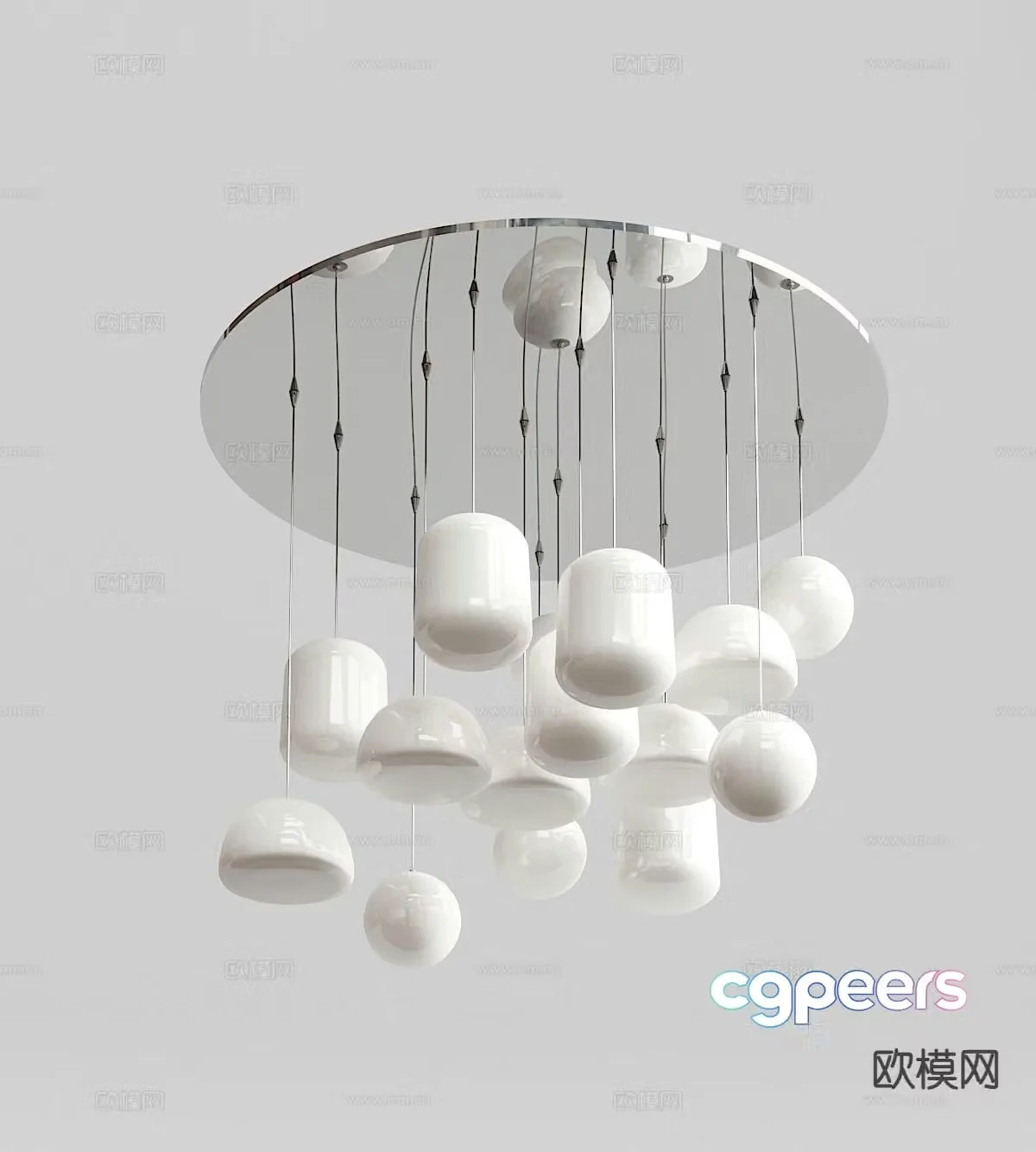 Modern minimalist decorative lamp multi-head ceiling lamp 3D model