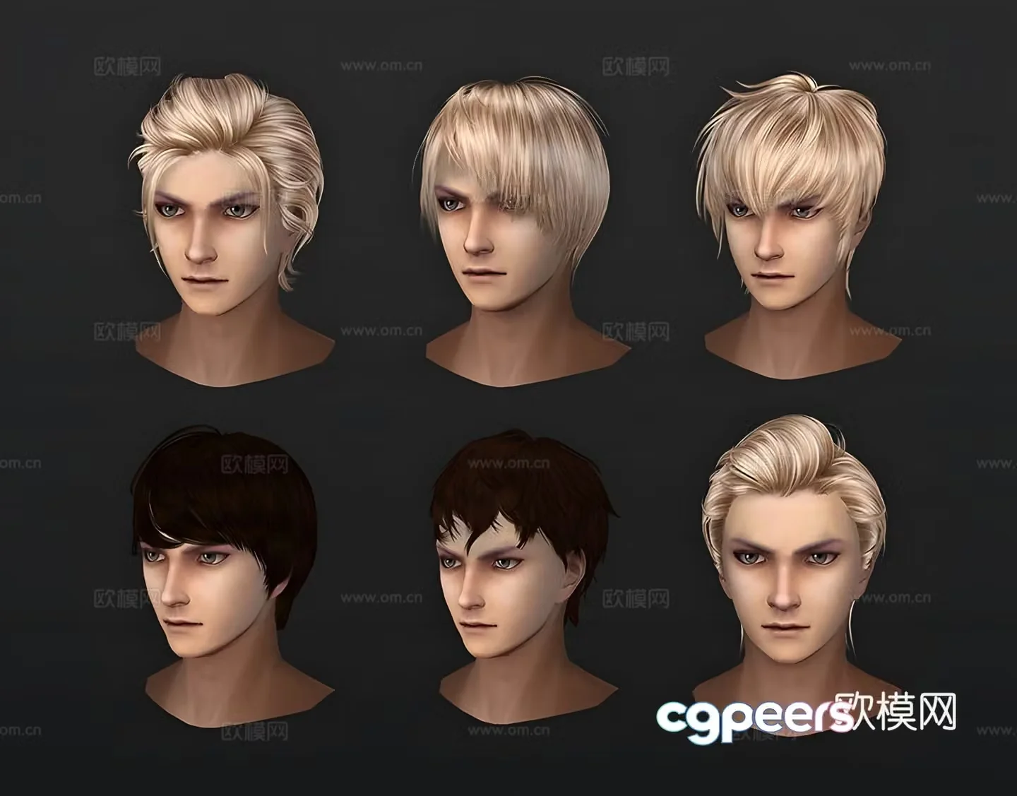 3d model of man hair