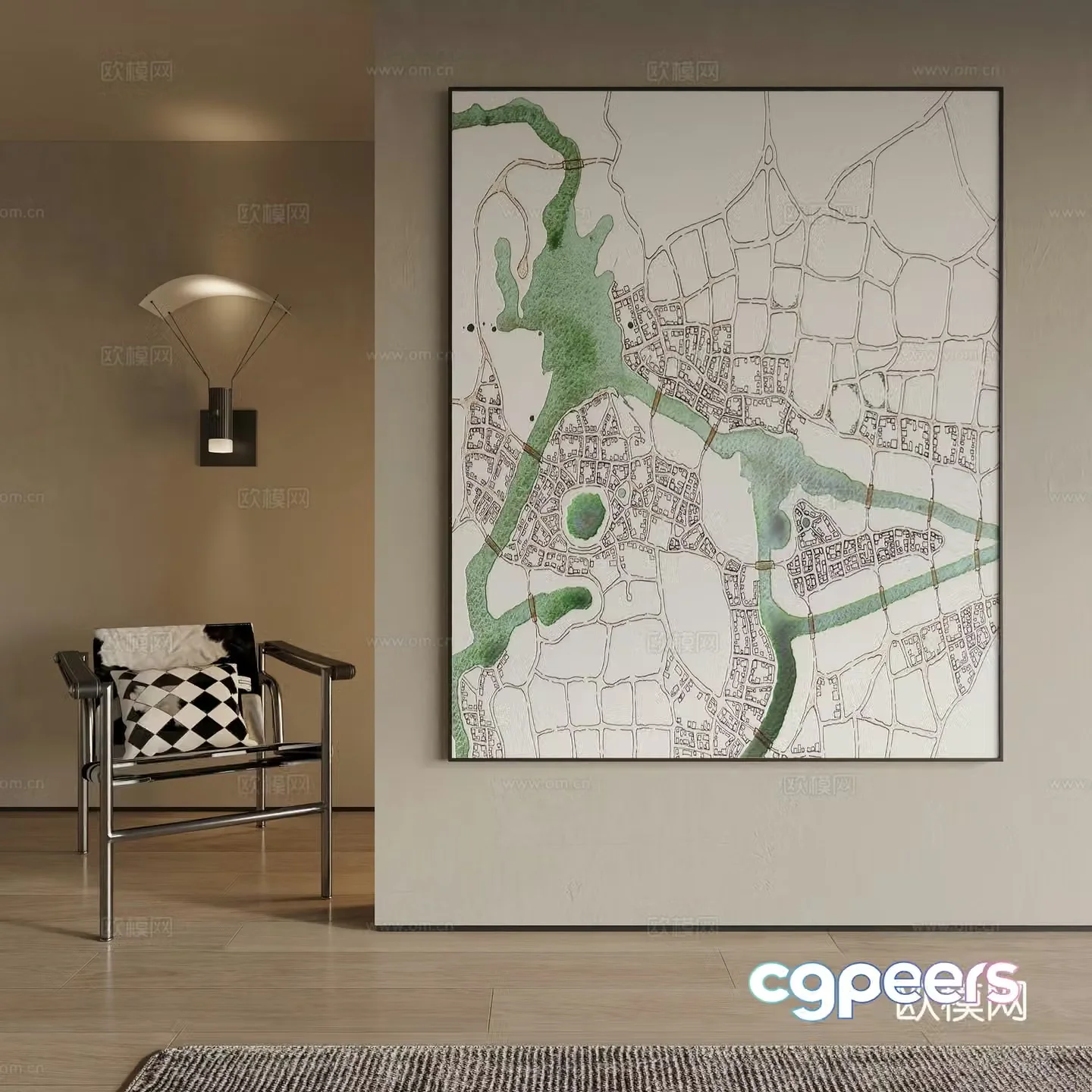 Modern decorative painting 3d model