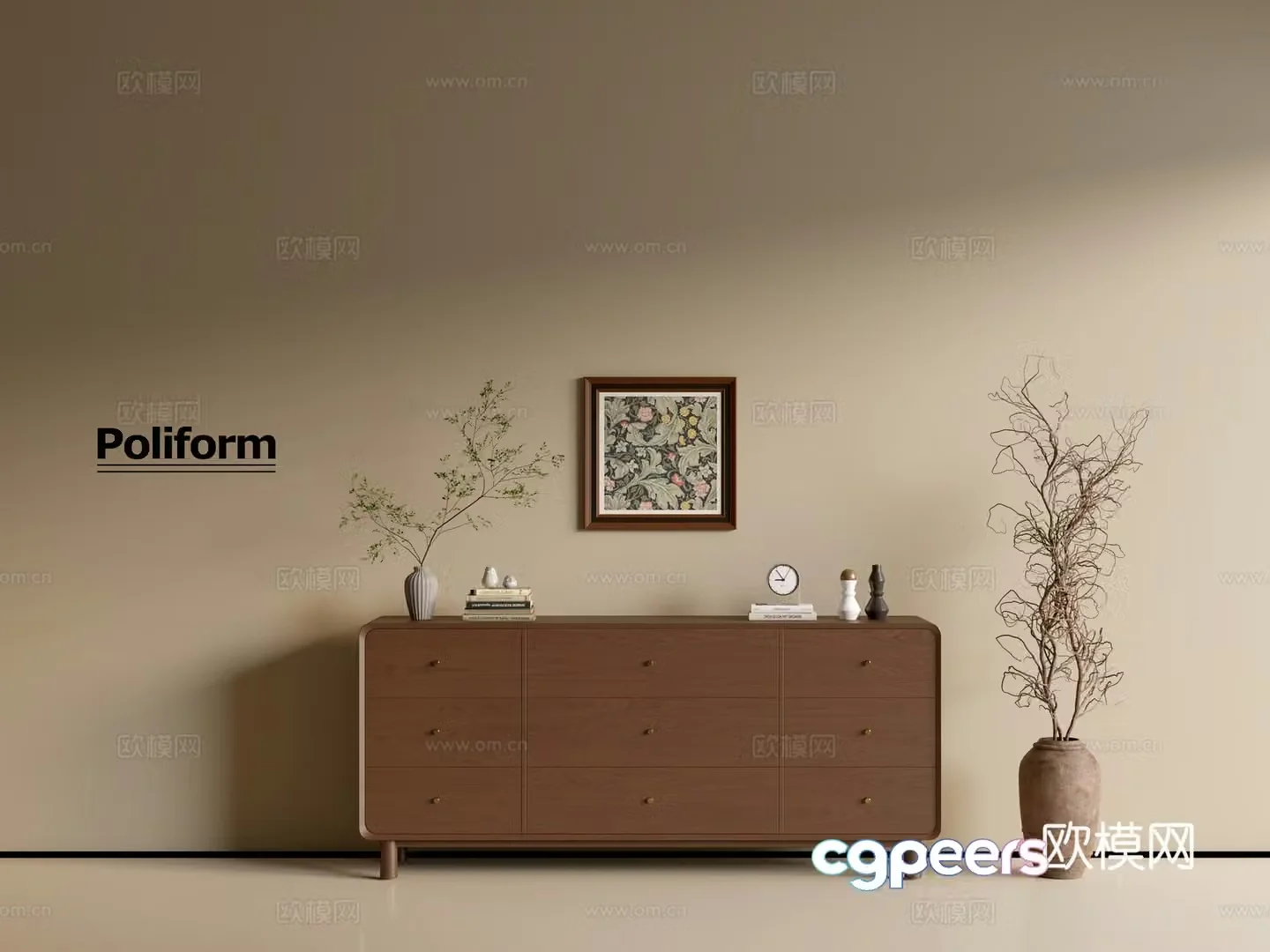 Modern wood grain cabinet ins wind minimalist wind cabinet whole cabinet sideboard balcony cabinet storage 3D model